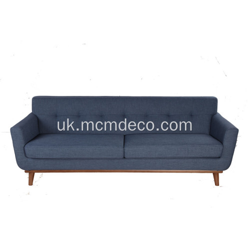 Тримісний диван Midcentury з тканини з дерев&#39;яною рамою